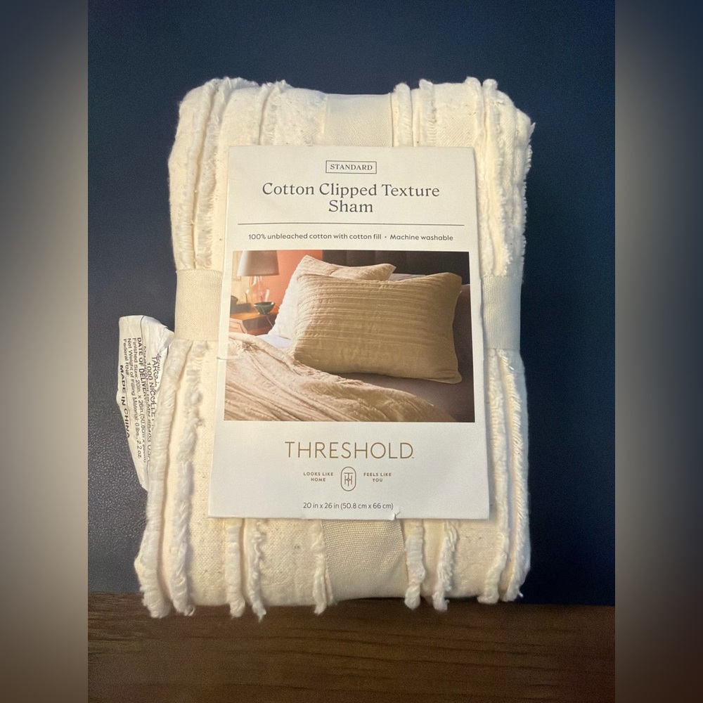 NWT Standard Clipped Textured Quilt Sham
Cream - Threshold - Picture 6 of 7